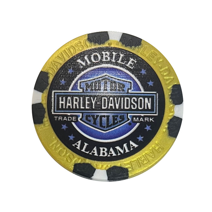 Mobile Bay H-D Battleship (Color) Poker Chip