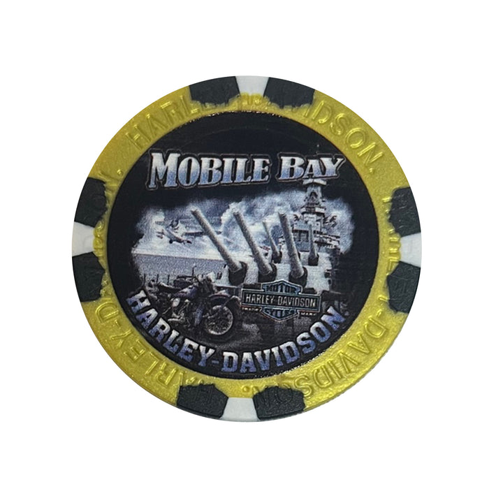 Mobile Bay H-D Battleship (Color) Poker Chip